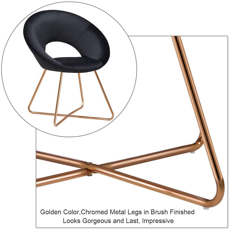 Modern Velvet Upholstered Accent Chair Vanity Leisure Chair
