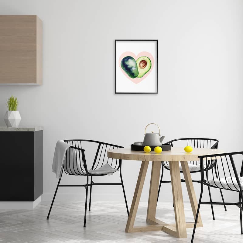 Stupell Heart Shaped Avocado Framed Giclee Art Design By Lil' Rue