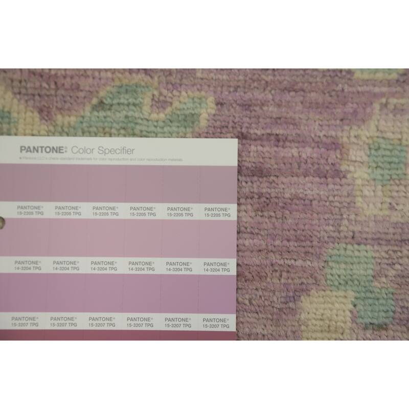 Hand Knotted Traditional Wool Purple Floral Area Rug - 9' 11'' X 9' 10''