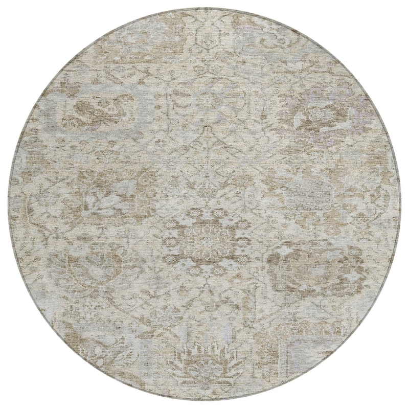Machine Washable Indoor/ Outdoor Vintage Traditional Chantille Rug