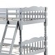 preview thumbnail 3 of 4, Alice Classic Twin Bunk Bed with Ladder, Guard Rail, Carved Legs, Gray