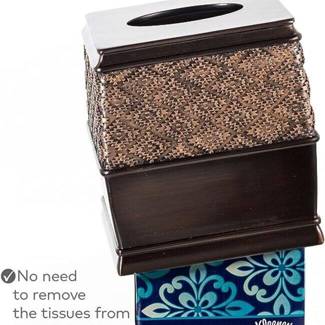 Creative Scents Dublin Brown Square Tissue Box Cover