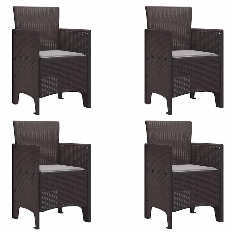 vidaXL Garden Dining Set 5/7 pcs Anthracite/Brown Polt rattan - 150 x 100 x 73 cm