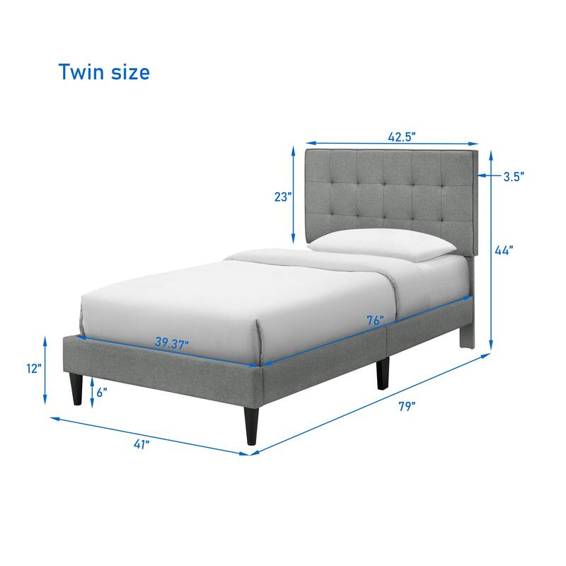 Ella by Ovis Upholstered Tufted Platform Bed Frame