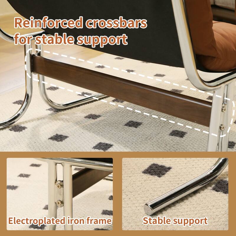 Faux Leather Upholstered Living Room Chair Accent Chair Reading Chair