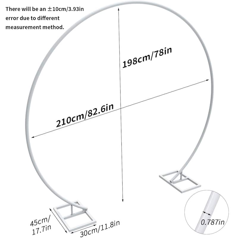 Large Circle Wedding Arch Round Garden Archway Arbors Stand 78"H