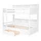 preview thumbnail 11 of 11, White Twin Over Twin Bunk Bed with Drawer, Solid Wood Bed Frame with Built-in Shelves Beside Both Upper & Down Bed for Bedroom
