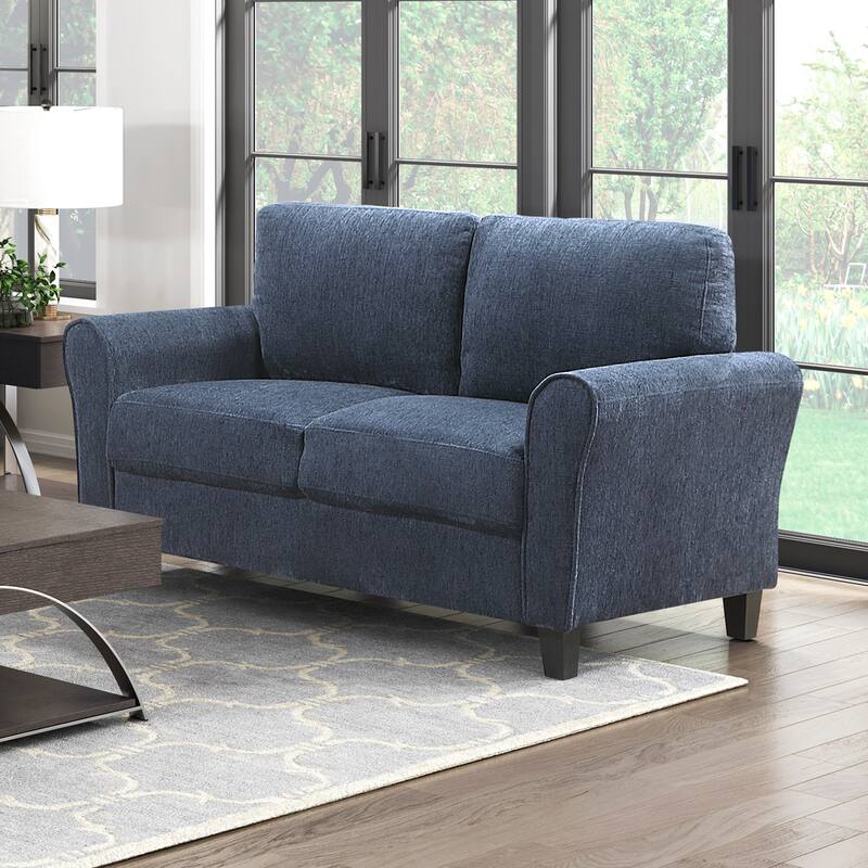 Diboll 58" Chenille Living Room Loveseat - Wood Finish Exposed Feet