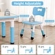 preview thumbnail 4 of 6, Kids Table and Chairs Set Height Adjustable Desk with 4 Seats