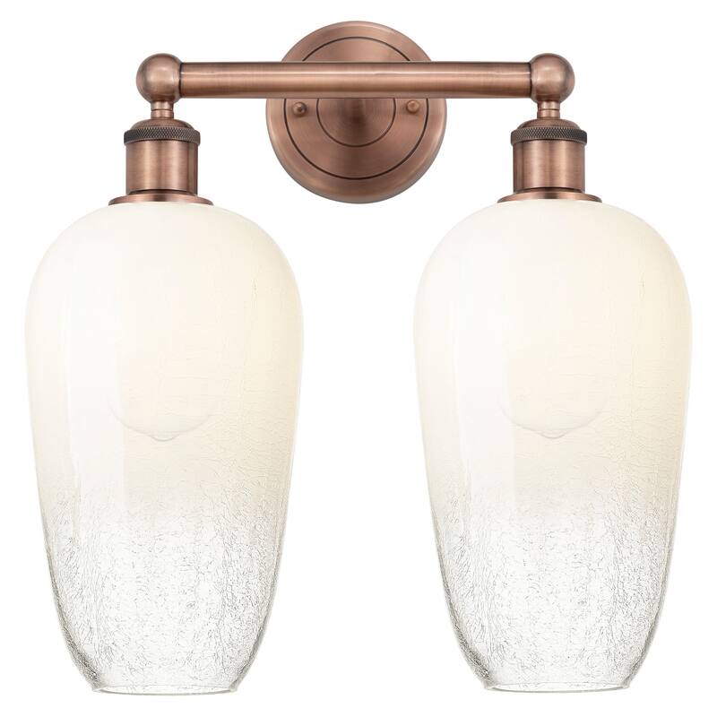 Innovations Lighting 616-2W-18-16 Brookhaven Flute Vanity Brookhaven - Antique Copper / Opal