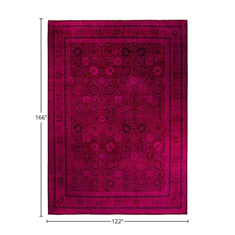 Fine Vibrance, One-of-a-Kind Hand-Knotted Area Rug - Pink, 10' 2" x 13' 10" - 10' 2" x 13' 10"