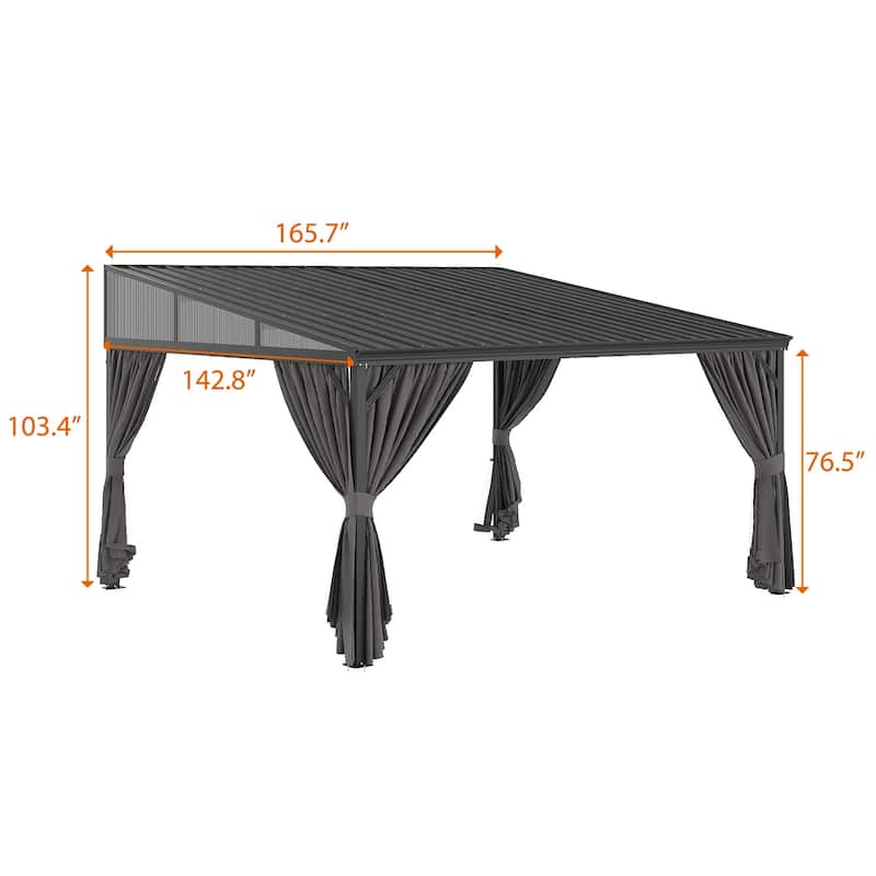 Aluminum Patio Gazebo Curtains Mosquito Netting Outdoor Canopy Backyard Poolside Garage Door
