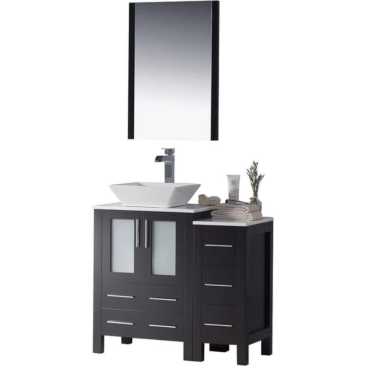 Blossom Sydney 36" Bathroom Vanity with Side Storage Cabinet & Mirror