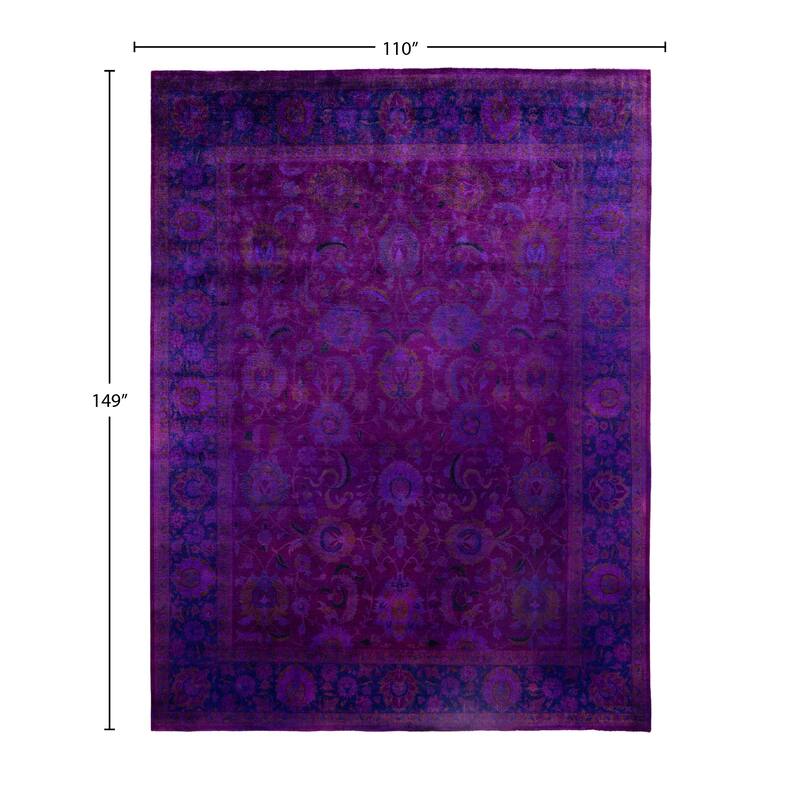 Overdyed One-of-a-Kind Hand-Knotted Area Rug - Purple - 9' 2" x 12' 5"