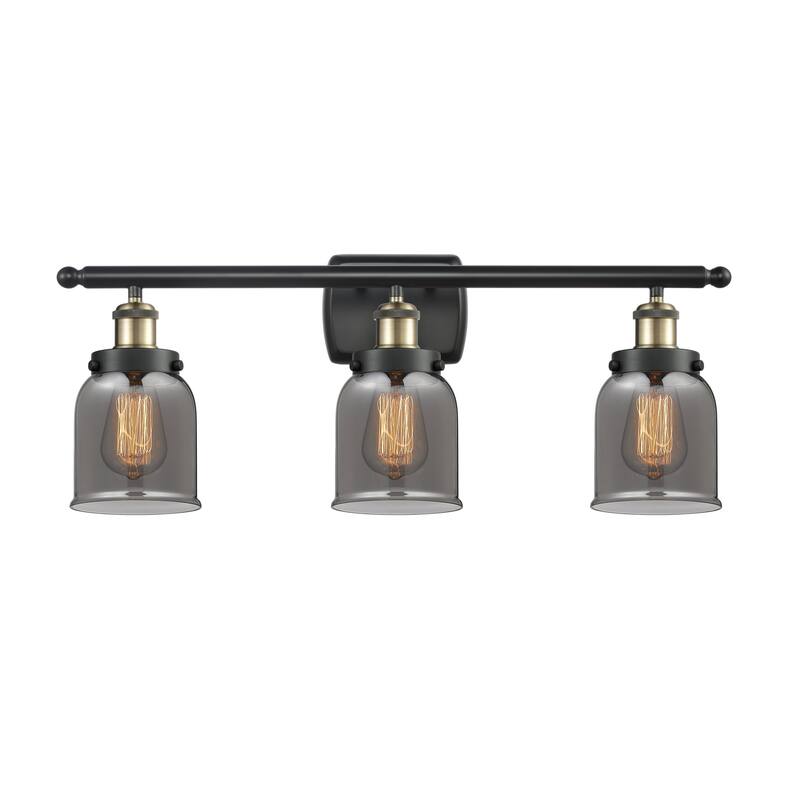 Innovations Lighting 916-3W-12-26 Bell Vanity Bell 3 Light 26" Wide - Black Antique Brass / Plated Smoke
