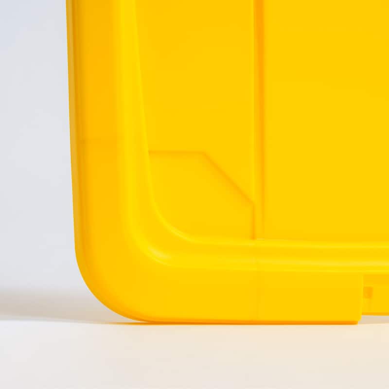 IRIS USA® Buckled Clear Box 60 Qt Buckle Lid - Yellow - Set of 6