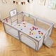preview thumbnail 4 of 7, Gymax 81'' x 57'' Extra Large Playpen for Babies & Toddlers - Grey