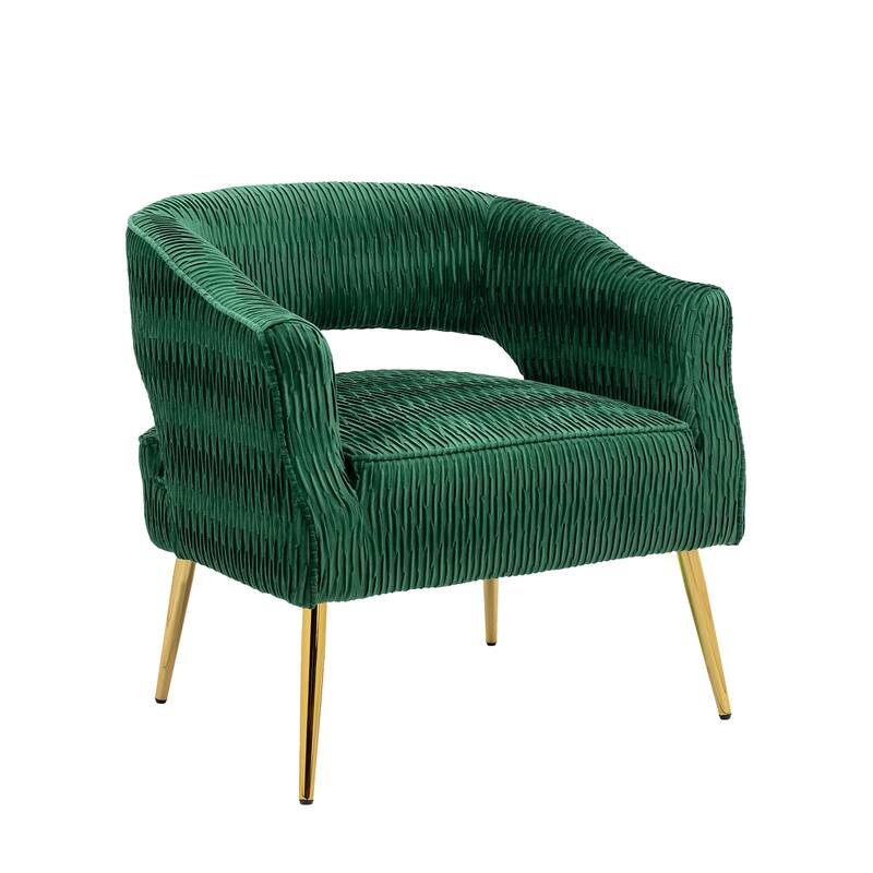 Contemporary Upholstered Ruffle Accent Chair