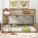 preview thumbnail 1 of 10, 2 IN 1 Twin XL over Queen Bunk Bed with Ladder and Guardrails Walnut
