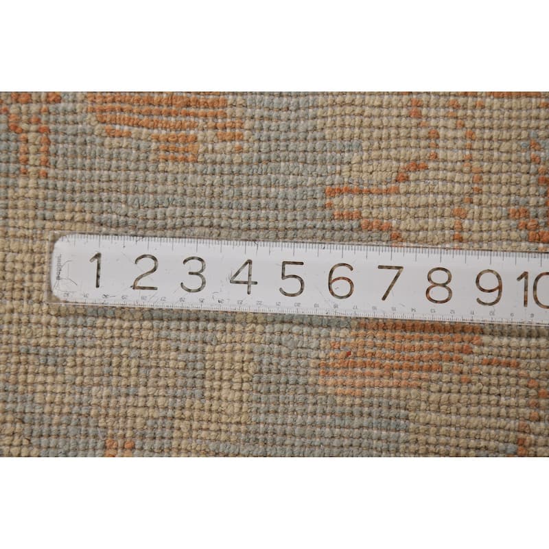 Orange Vegetable Dye Floral Oushak Turkish Rug Handmade Wool Carpet - 5'8"x 9'0"