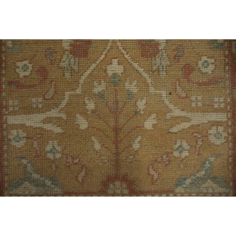Hand Knotted Oriental 100% Wool Carpet Traditional All-Over Brown Ziegler Area Rug - 3' 10'' X 1' 11''