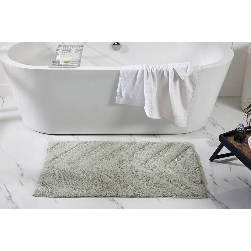 Better Trends Bathroom Rug Set 100% Cotton Tufted Water Absorbent Bath Rug for Shower, Sink Mats Machine Wash Hugo Collection