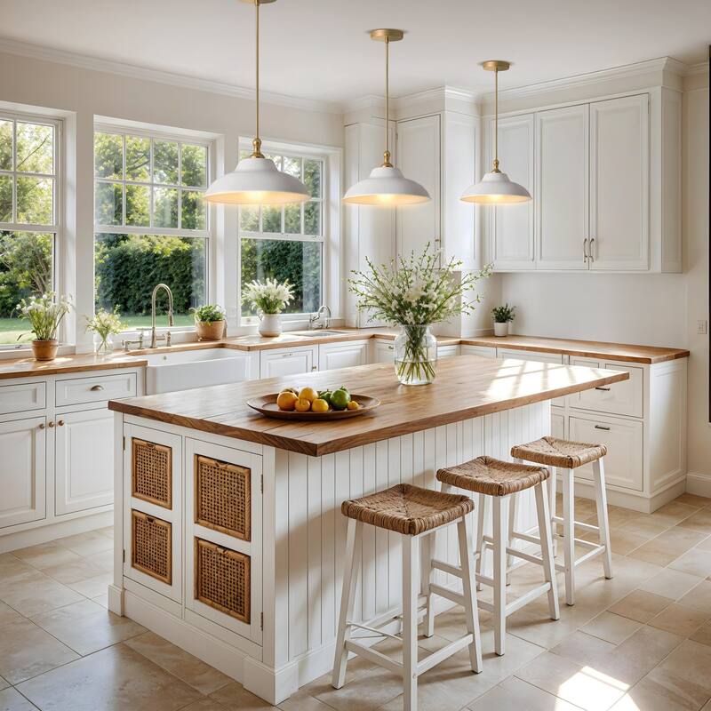 Tresor White Modern Pendant Light - Metal & Gold, White Dome Light Fixture For Modern, Scandinavian, Minimalist Room Decor - 12"