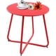preview thumbnail 18 of 47, Clihome Weather-resistant Outdoor Steel Round Side Table Red