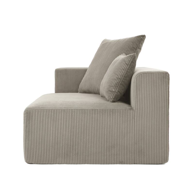 51"W Oversized Modular No Assembly Corduroy Accent Corner Chair