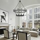 preview thumbnail 83 of 88, Acroma 20-light Modern Farmhouse 40In Round Wagon Wheel Chandelier with UL