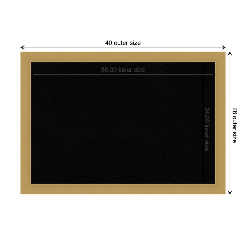 Grace Brushed Gold Framed Black Corkboard Bulletin Board - Board Size 36x24