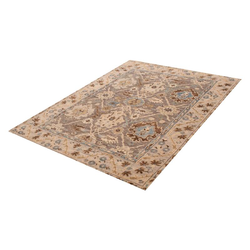 ECARPETGALLERY Hand-knotted Jules Serapi Grey Wool Rug - 7'11 x 10'1