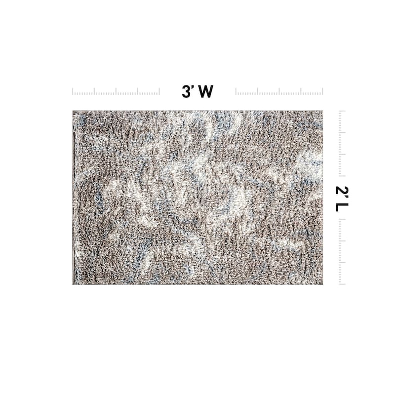 Abstract Marble Shag Rug - Anthracite Dark Gray - Plush Medium Pile, Durable with Jute Backing