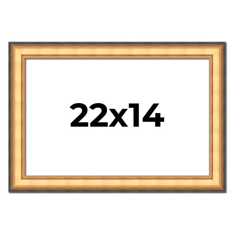 22x14 Frame Gold Plein Aire Solid Wood Picture Frame Width 2 Inches |