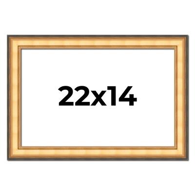 22x14 Frame Gold Plein Aire Solid Wood Picture Frame Width 2 Inches |
