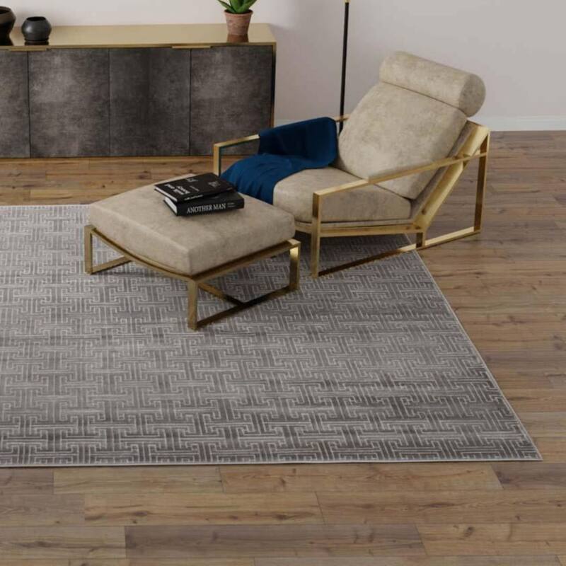 Contemporary Richye Collection Area Rug - Gray - 7'10" Square