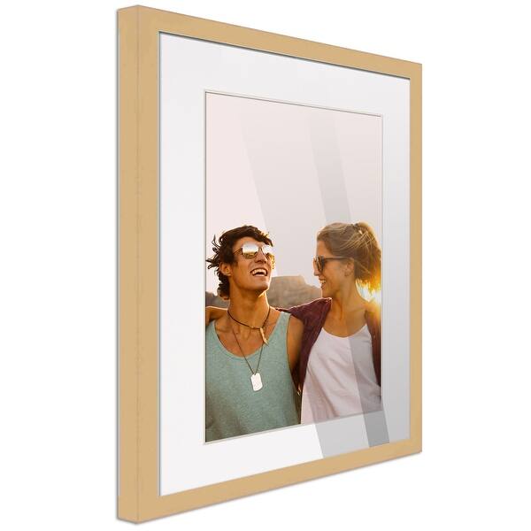 13x17 Natural Picture Frame with 10.5x14.5 White Mat Opening for 11x15