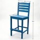 preview thumbnail 4 of 4, FurnitureR 3-Piece HDPE Outdoor Bar Table Set with 2 High-Back Chairs, Lake Blue