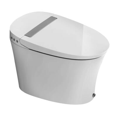 Fine Fixtures Modern Battery Powered One Piece Toilet - Elongated, Touchless And Tankless Toilet