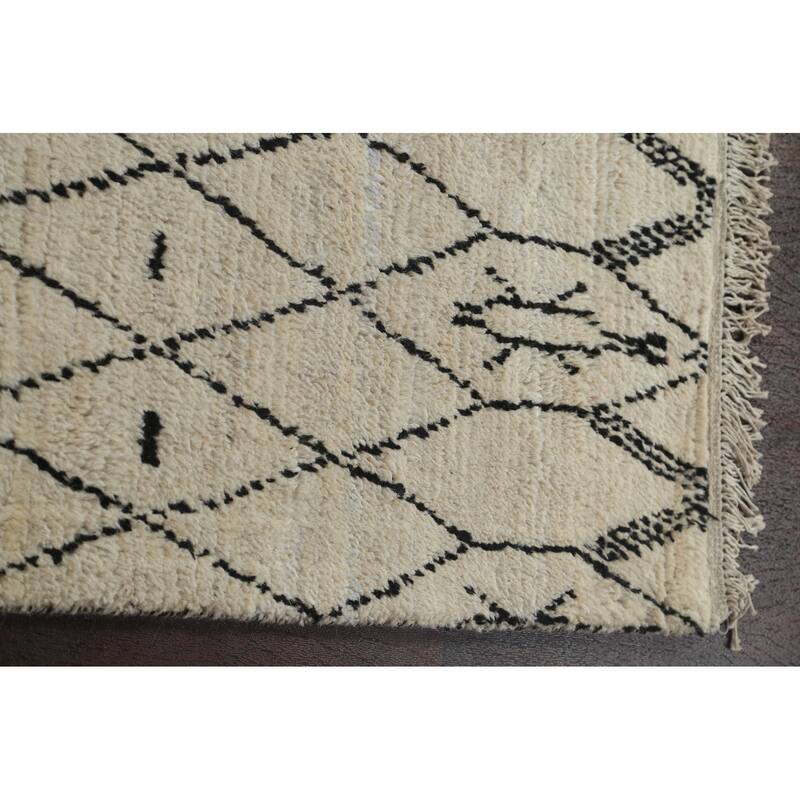 Trellis Moroccan Oriental Wool Area Rug Hand-knotted Home Decor Carpet - 8'0" x 10'5"