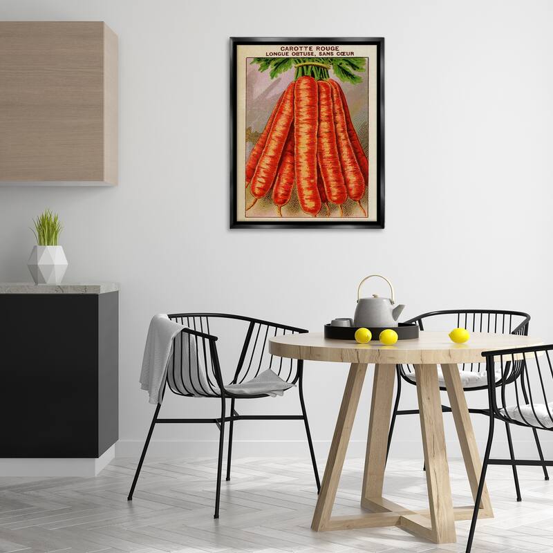 Stupell Country Vintage Carrots Framed Floater Canvas Wall Art Design By Lil' Rue
