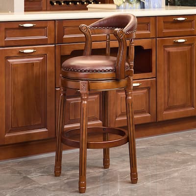 Wooden Swivel Bar Height Chair Side Chair