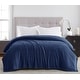 preview thumbnail 5 of 4, Herringbone Jacquard Collection Plush Blanket King - Navy
