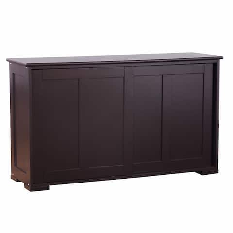 Kitchen Storage Cabinet with Wood Sliding Door - Brown - 42" x 13" x 23.5" (L x W x H)