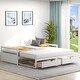 preview thumbnail 12 of 18, Costway Twin to King Daybed with 2 Drawers Wooden Sofa Bed for - See Details White