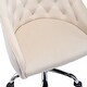 preview thumbnail 4 of 4, Office Chair with Padded Swivel Seat and Tufted Design, Beige