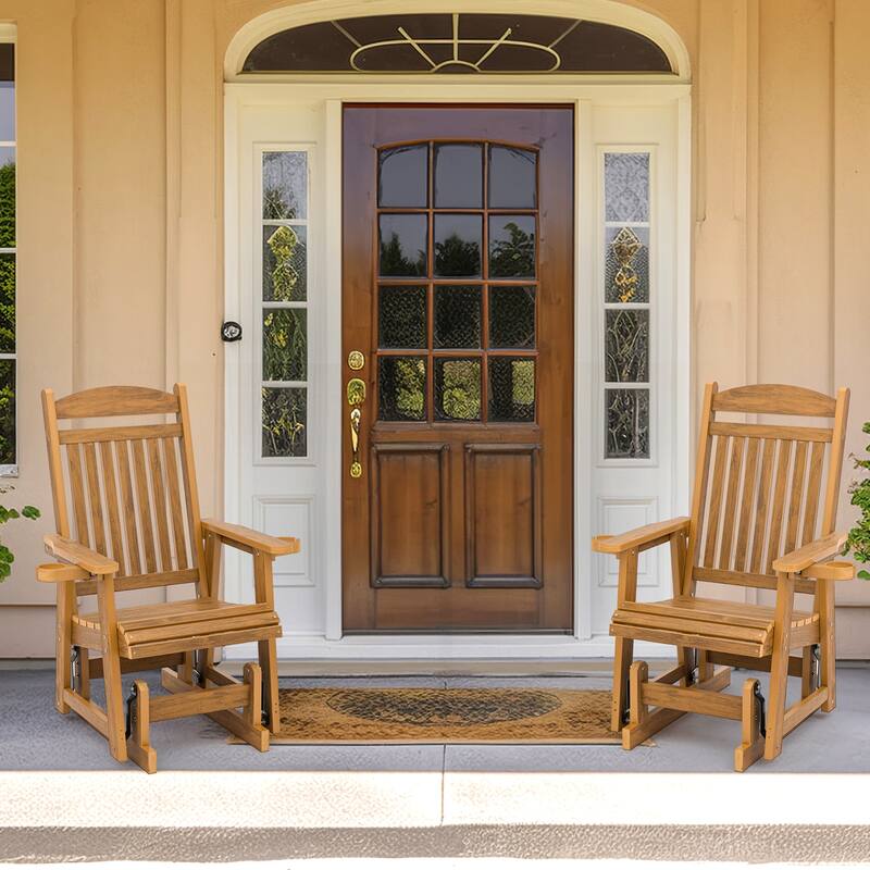 Poly Lumber Patio Glider for One Person with Cup Holders, HIPS Material, All-Weather Resistant