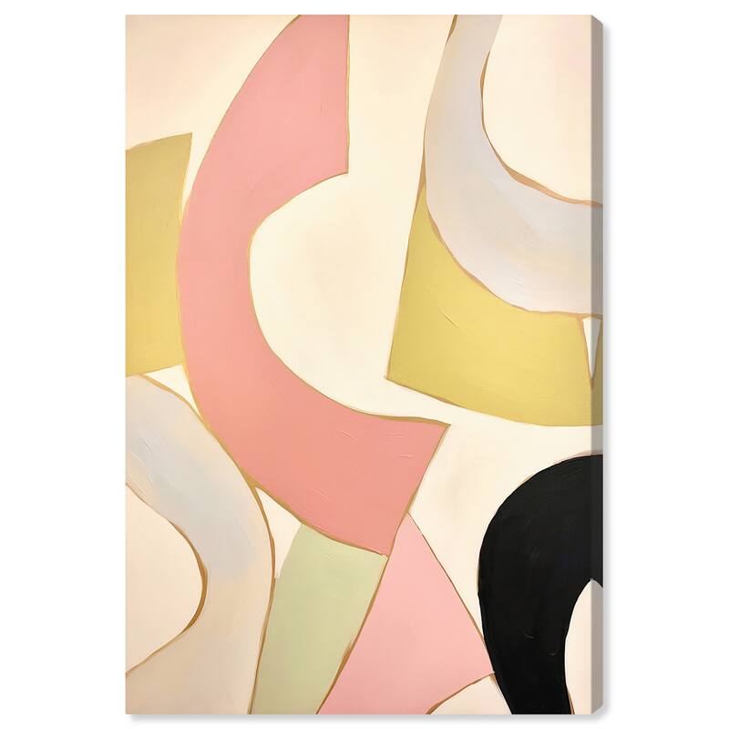 Wynwood Studio Canvas Abstract Shapes are moving around Pink and Modern & Contemporary Wall Art Canvas Print - 30 x 20