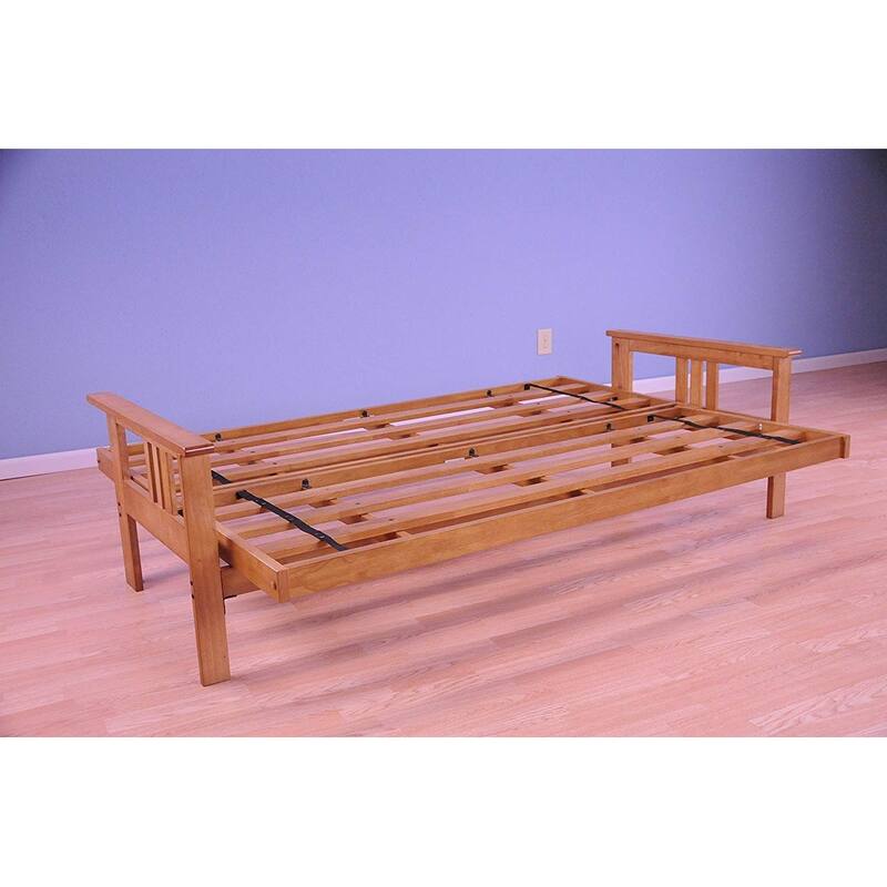 Futon Frame Sofa Bed - Hardwood Futon - Full Size Futon - 79" x 37" - Butternut Finish