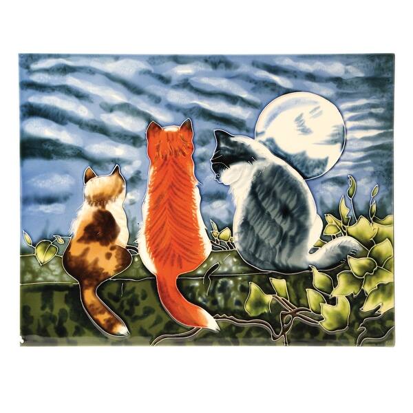 Shop Benaya Art Ceramics Cat Whispers Art Tile Decorative